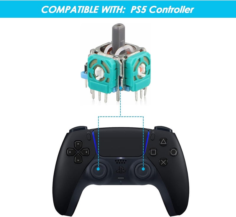 Veanic Replacement Thumbsticks Compatible with PlayStation 5 DualSense Wireless Controller, 3D Joystick Module Parts Analog Caps Compatible with Sony PS5 Controller 4pcs - Image 2